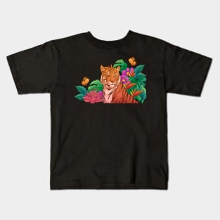 Watercolor tiger in wild Kids T-Shirt